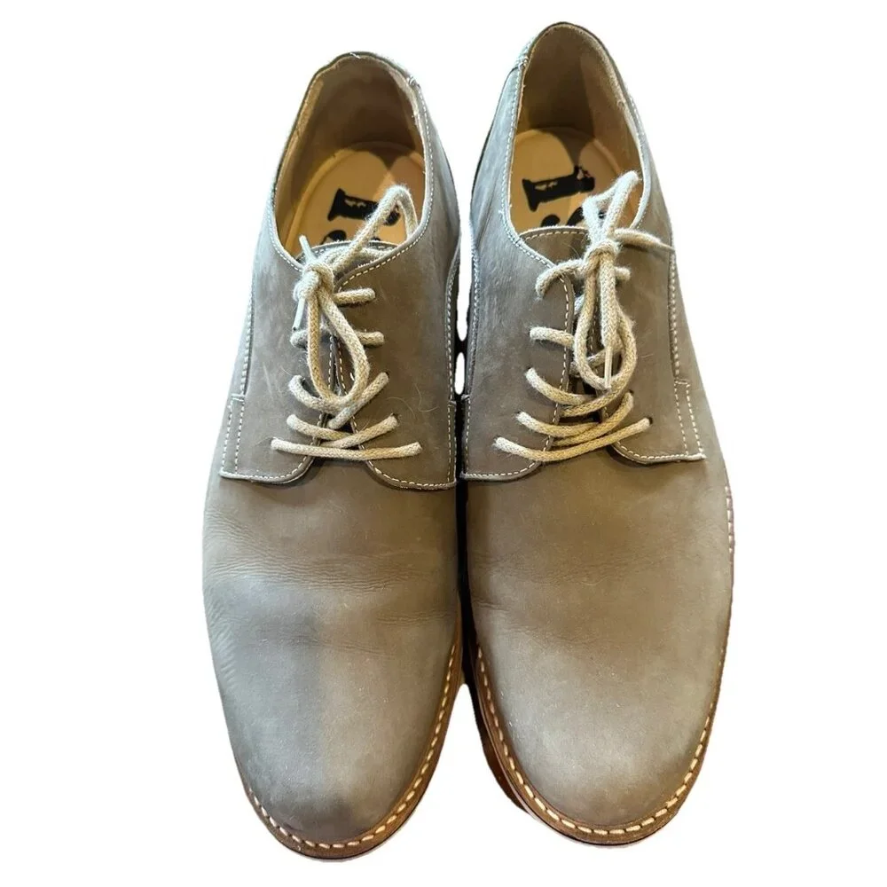 1901 Oxford Casual Shoes M12511 Grey Tan Leather 11.5 Business Made in Brazil